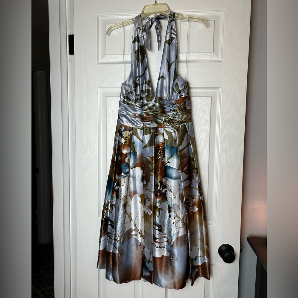 Adrianna Papell Silk, Halter, Cocktail Dress, Size 8